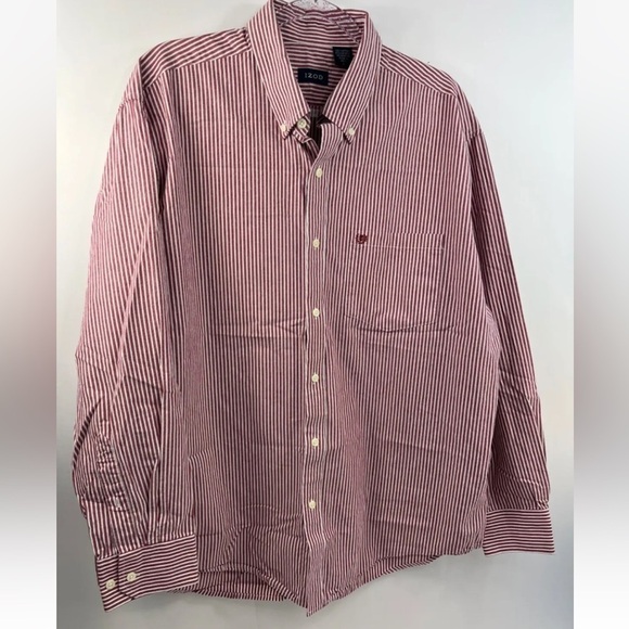 Izod Other - Izod Button-down Dress Shirt White/Red Striped XL